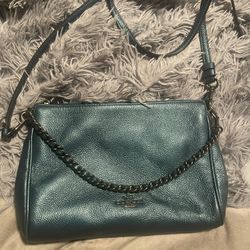 Authentic Coach Purse- Teal, F22207