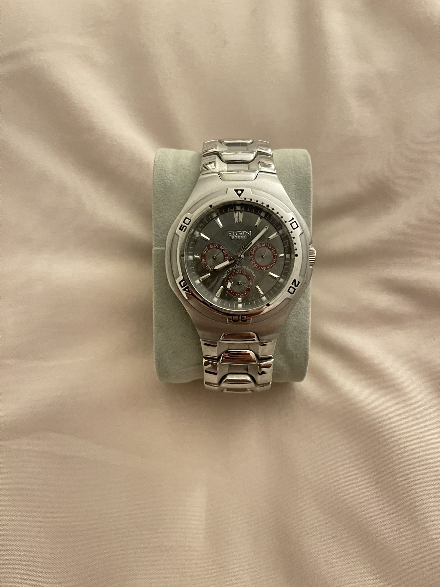 Men's Elgin FG117N Solid Stainless Steel Chronograph Watch