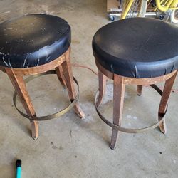 Two Wooden Barstools