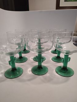 Libbey margarita glasses green cactus