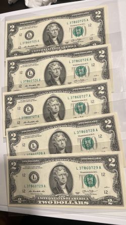 5 the two dollars bill 2013 by serial numbers