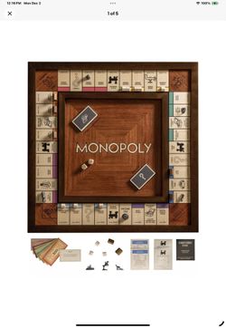 WS GAME COMPANY WOOD COLLECTOR EDITION MONOPOLY GAME Original Box