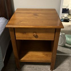 Wooden Nightstand With Drawer