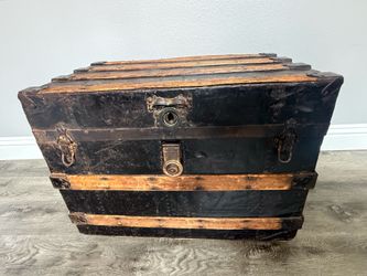 Antique Wichita trunk with memorabilia