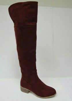 Burgandy knee high boots