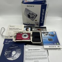 Sony Cyber-Shot DSC-W230 12.1MP Digital Camera Pink/Red + 2GB SD Card In Box