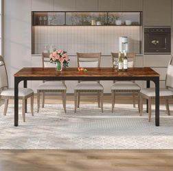 Dining Table for 6-8 Person, 78 inch Long Rectangular Kitchen Dining Table for Living Room and Dining Room, 78.7 x 27.5 x 29.5 Inches(Only Table)