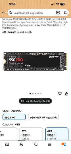 Samsung 990 PRO SSD 4TB
