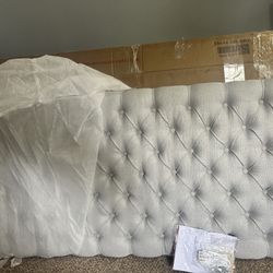 🔥 Light Grey Tufted Headboard – Modern / Upholstered 🔥