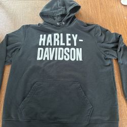 Classic Harley Davidson Hoodie Black Spell Out Men’s X-Large