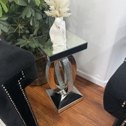 2 Glass Silver Table Sets 