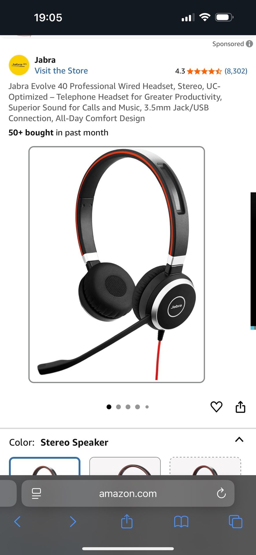 Jabra Evolve 40 professional wired headset