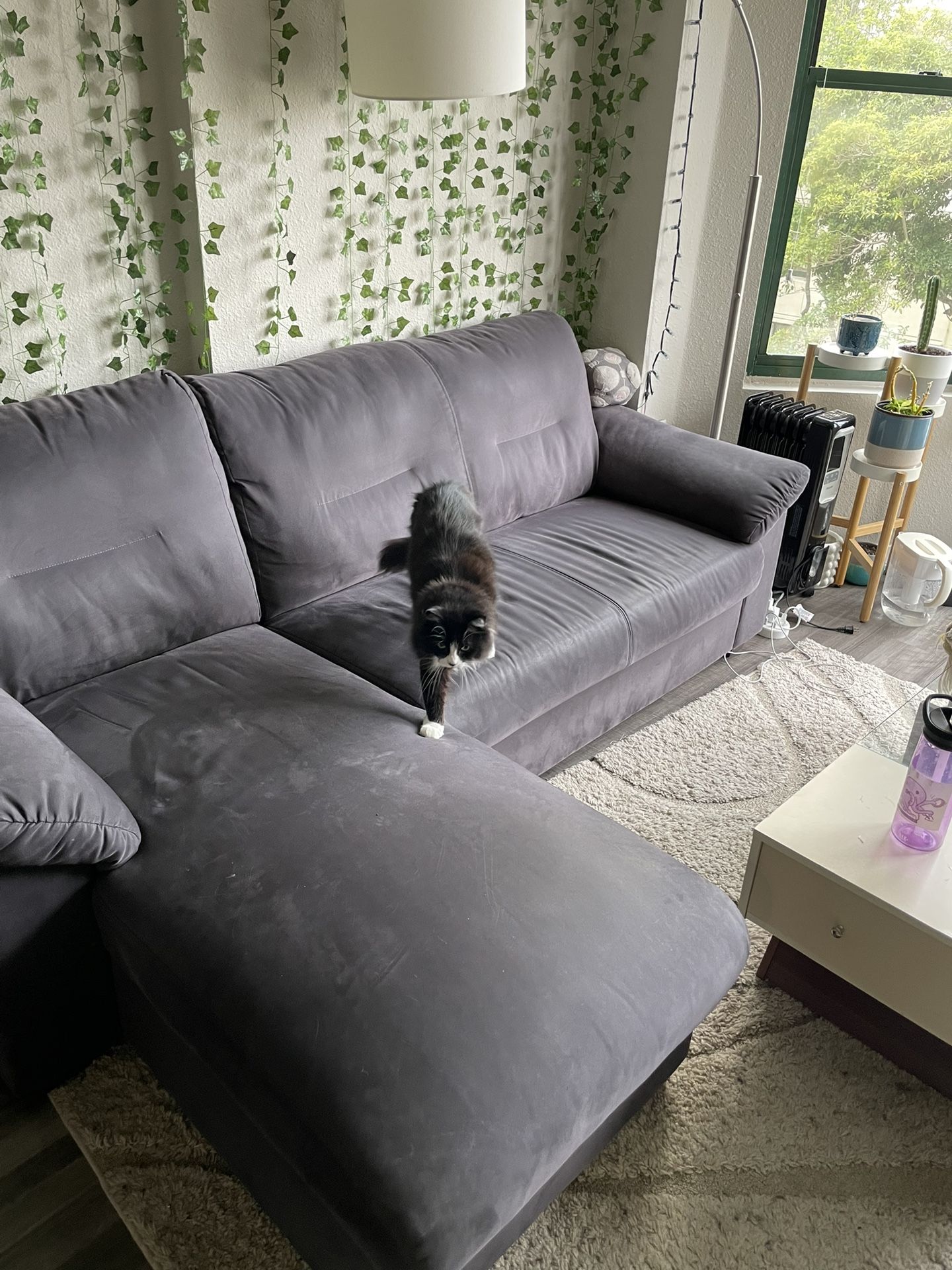 Blue L-Shaped Couch