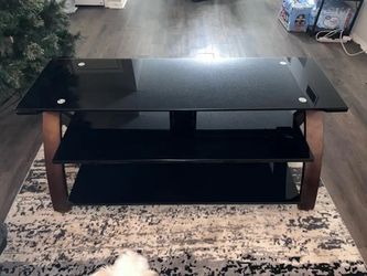 Moving Sale – Modern 3-Tier Glass TV Stand – MUST GO – $60 Today