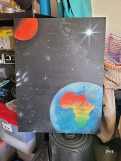Original Space and Earth Canvas Painting