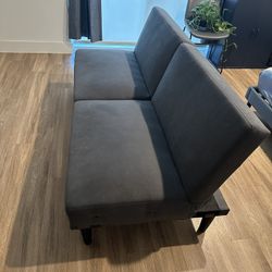 Futon Sofa With Arms- Grey