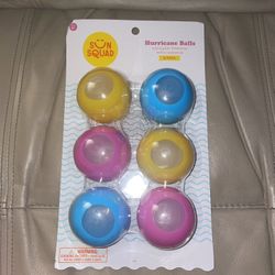 Sun Squad Hurricane Balls 6-Pack New Sealed Outdoor Fun Swim Summer Water Wet