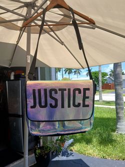 Justice Brand Silver Messenger Bag