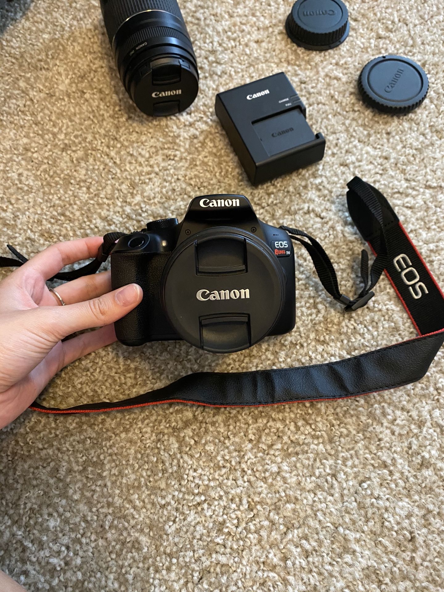 CANON REBEL EOS T6 CAMERA WITH LENSES AND BAG