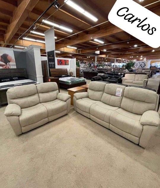 $10 Down Payment Reclining Sofa and Loveseat longvale