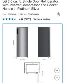 LG 6 cu ft Fridge 
