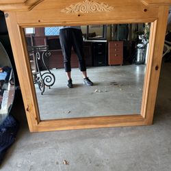 Broyhill Solid Pine Dresser Mirror 46x48x1