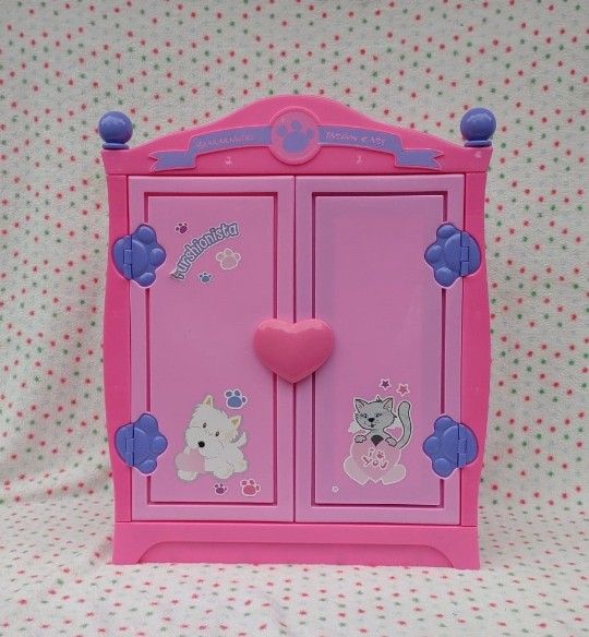 Build A Bear Clothes Storage Beararmoire Case Wardrobe Armoire Pink