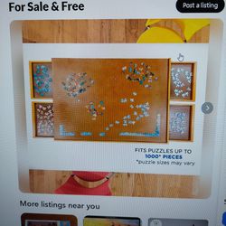 1,000 Puzzle Piece Board 23 In X 31 In. Wouldn't Jigsaw Puzzle Table And Trays