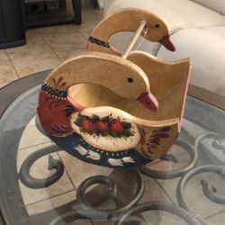 Vintage Magazine Holder (solid Wood ) Hand Painted