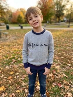 Kids Gray "The Future Is Now" Sweater size 8 Cat & Jack