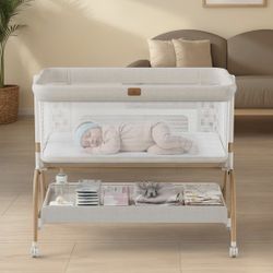 Baby Bassinet Bedside Crib, 3-in-1 Baby Bassinet Bedside