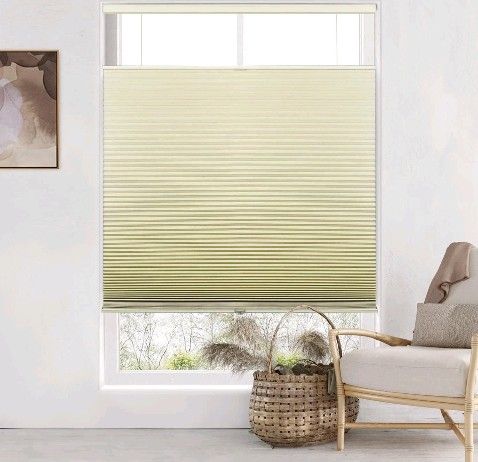 LazBlinds No Drill Cordless Cellular Shades, Top Down Bottom Up 36" W x 64" H
