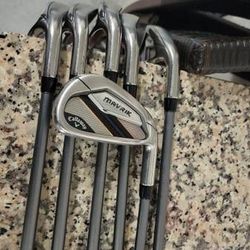 Callaway Mavrik irons 6- a wedge reg flex Graphite shafts