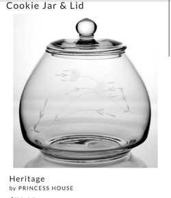 Princess House Heritage Glass Cookie Jar with Lid