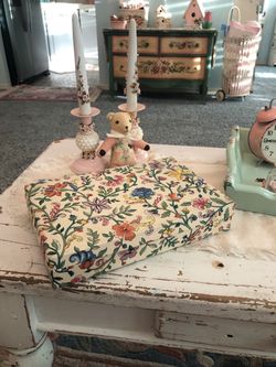 Floral Fabric Covered Storage Box
