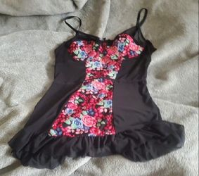 Floral Sheer Black Top 