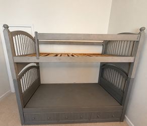 Solid wood twin over twin bunk with drawers