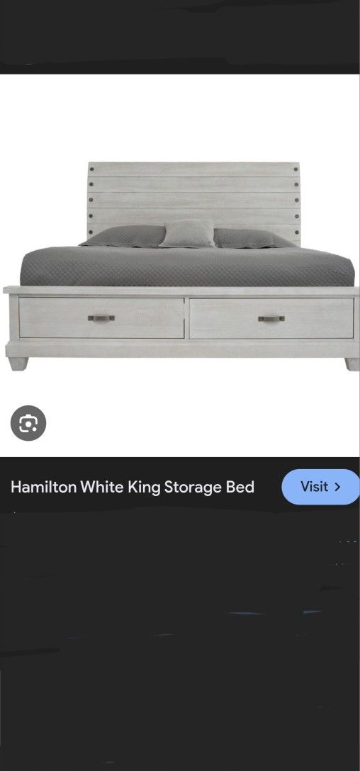 Hamilton White King Storage Bed
