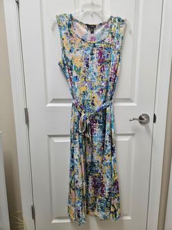 Nina Leonard Sleeveless Dress with Belt