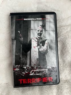 Terrifier VHS rare black & white blood splatter variant clamshell limited to 50