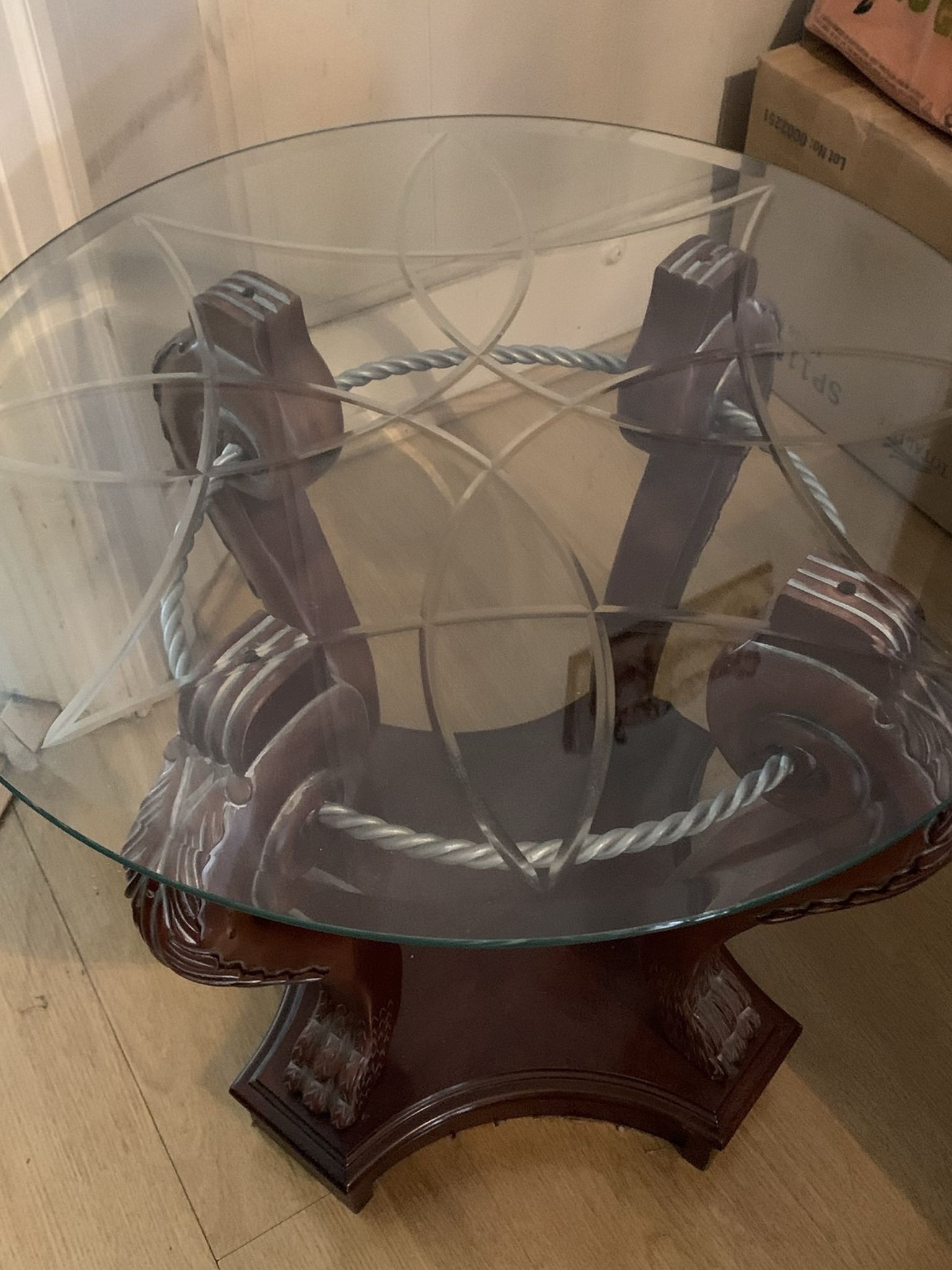 Round Glass Top Coffee Table