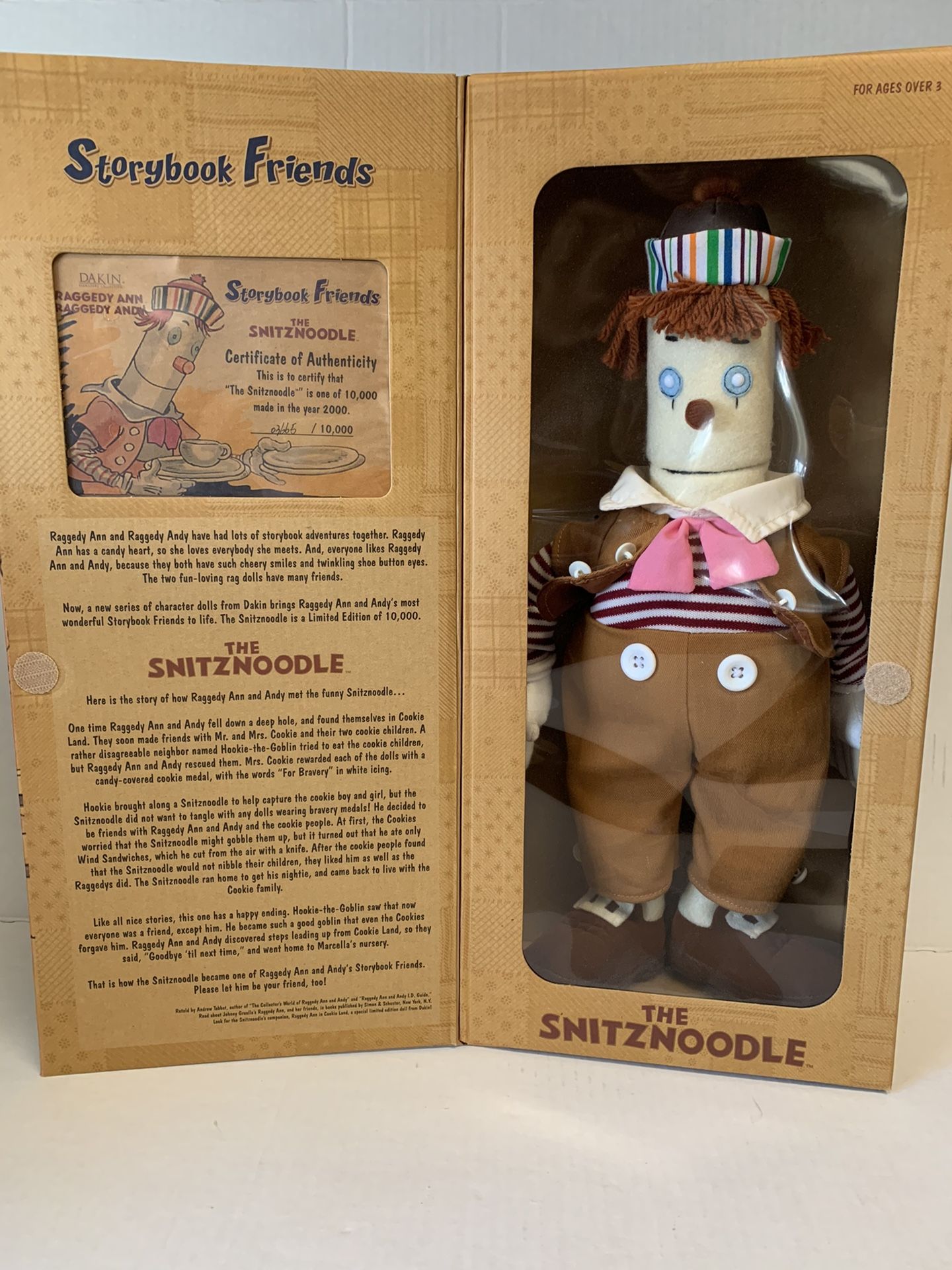 Dakin Raggedy Ann Raggedy Andy Storybook Friends The Snitznoodle #03665/10,000