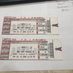 Angels Vs Yankees Ticket Stub Pair
