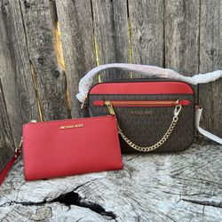 Michael Kors Jet Set Crossbody And Wallet
