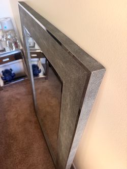 Luxury Large Shagreen Wall Mirror Texture Frame