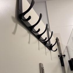 Black over the door coat towel hanger rack