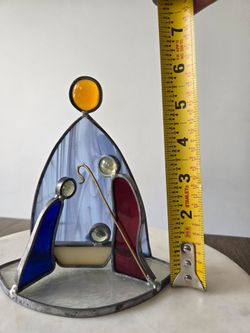 Metal and glass nativity set