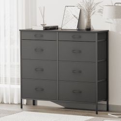 8 Drawer Black Dresser Storage Clothes Organizer Bedroom Entryway Nursery Fabric Bin