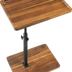 Table- LVETOLS Acacia Wood Sofa Arm Tray