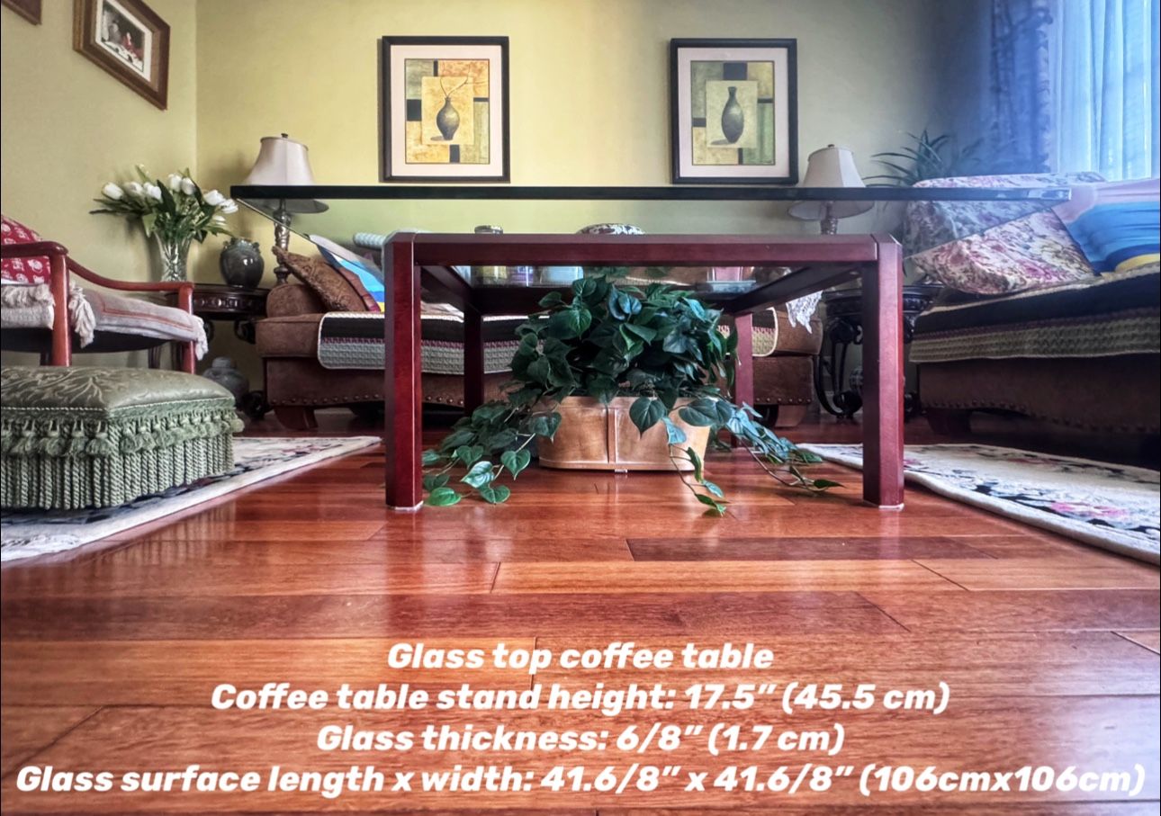 Glass top coffee table